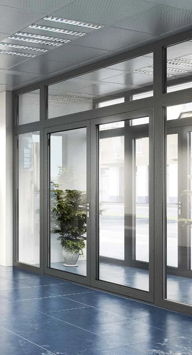 Verglaste Aluminium-Trennwand mit Türen in einem Bürogebäude