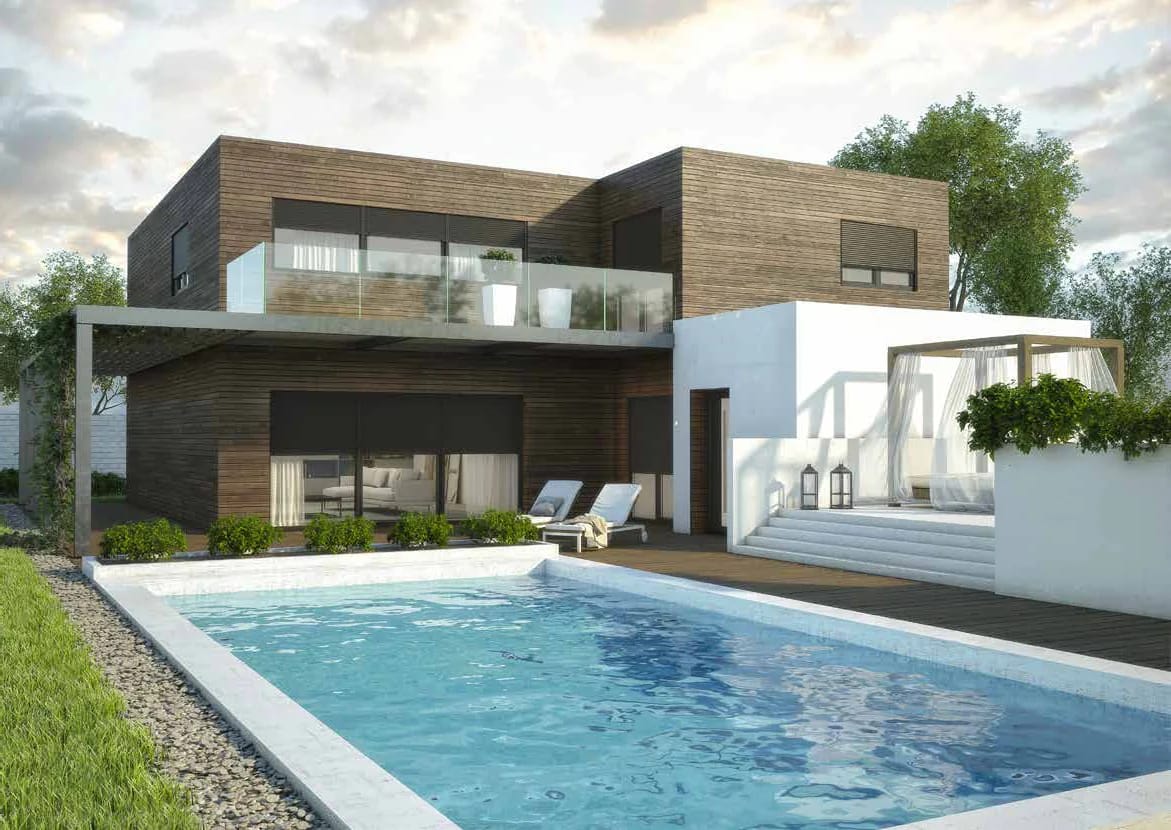 Moderne Villa mit Pool und Rollläden von Drutex